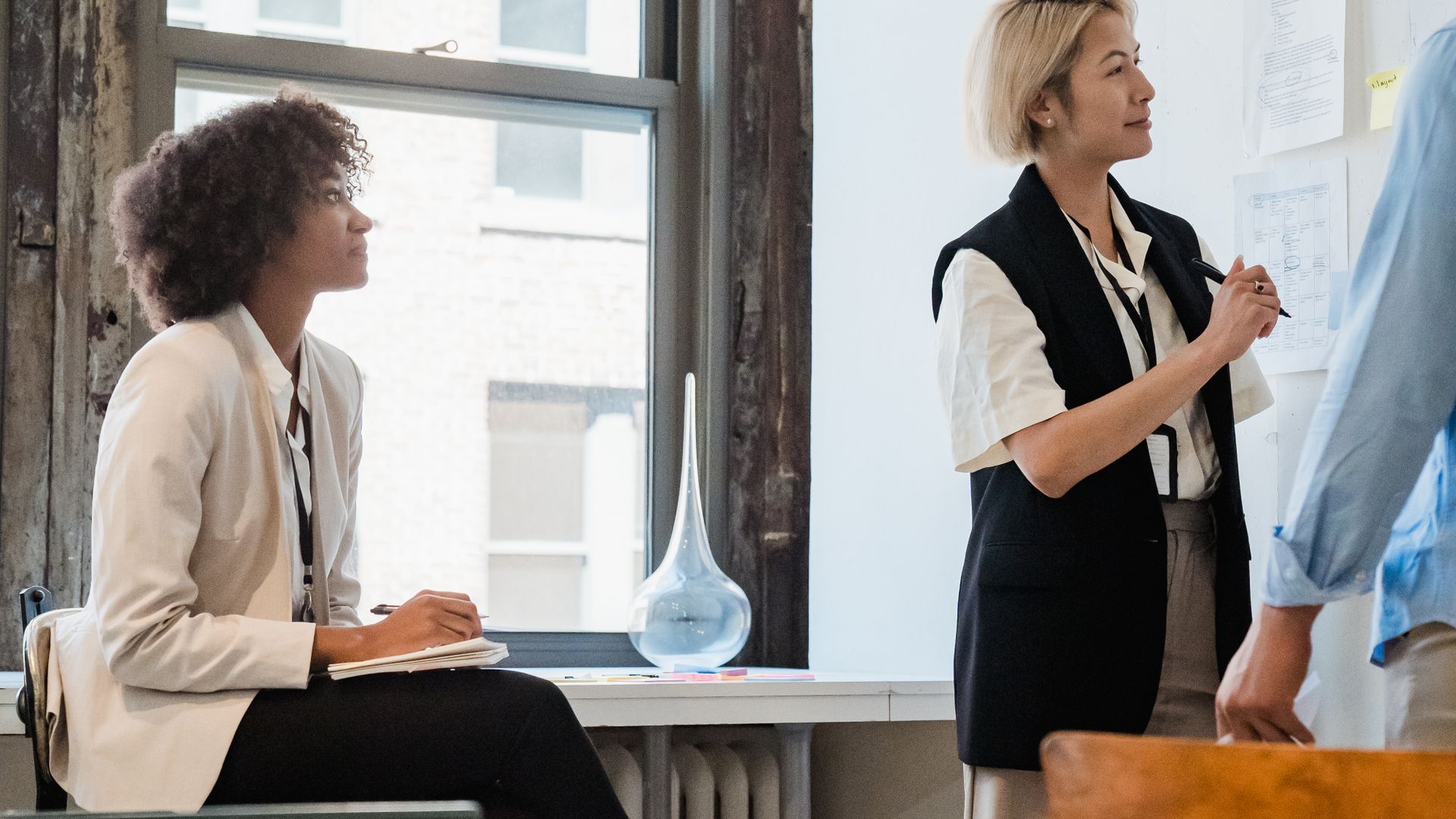 Corporate team planning a website in an office