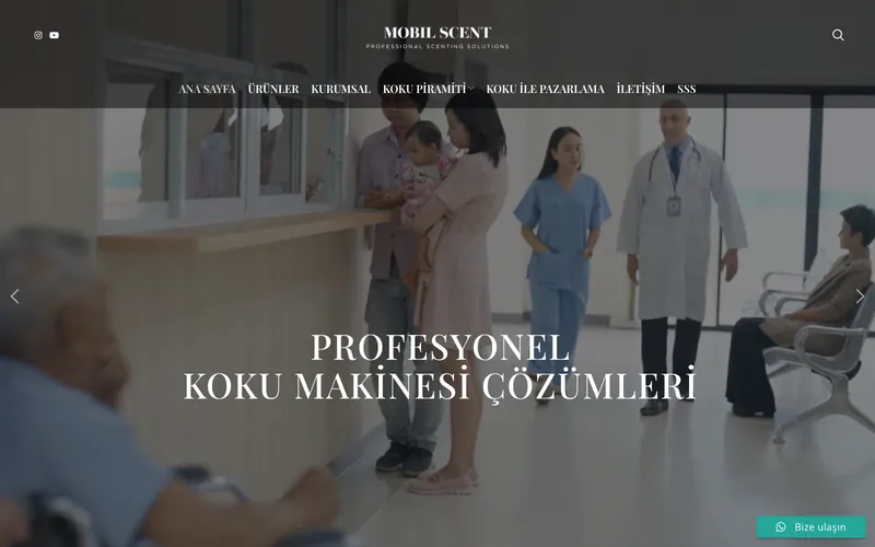 Mobil Scent kurumsal web sitesi anasayfası — DMT Dijital projesi