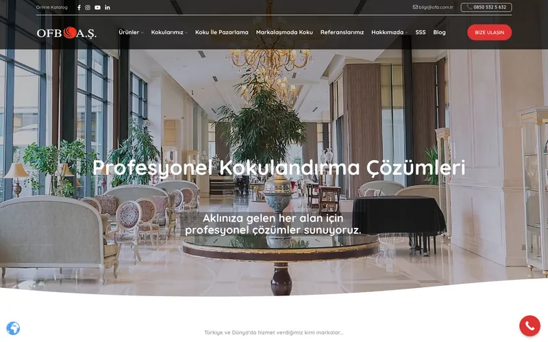 OFB A.Ş. kurumsal web sitesi anasayfası — DMT Dijital projesi